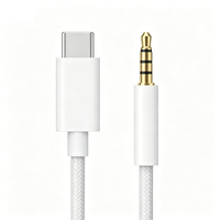 Adaptateur casque Type-C vers prise jack 3,5 mm femelle avec puce DAC intégrée, câble audio stéréo en PVC tressé pour téléphone portable