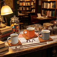 Sous-verre carré en bois naturel, tapis de tasse, soucoupe à café, protection de table, cadeau pour la maison et le bar, vente en gros directe d'usine
