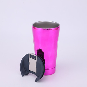 Taza termo de acero inoxidable de doble capa de gran capacidad gradiente galvanoplastia personalizable coche PC plástico vino cerveza - Product Image 4