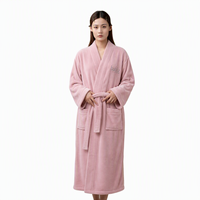 Peignoir personnalisé avec logo, col kimono, en polaire doux et de haute qualité, idéal pour le marché et après la douche, grandes tailles