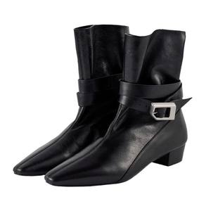 Botines de tacón medio grueso con hebilla y punta cuadrada de diseño exclusivo, cómodos y superventas para mujer 2026 - Product Image 5