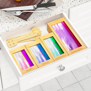 Набор из 4 бамбуковых органайзеров для ящиков, многофункциональные коробки для хранения, органайзеры разных размеров для офиса - Product Image 3