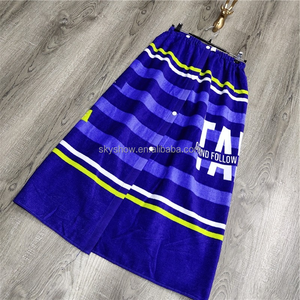 Wearable Bath <strong>Towel</strong> Skirt Custom Printing Logo Changing Clothes Kilt Spa <strong>Wrap</strong> <strong>With</strong> <strong>Velcro</strong> Button - Product Image 2