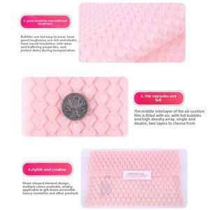 Sac d'emballage intérieur en polyéthylène recyclable de 0,5 mm d'épaisseur, antichoc, en forme de cœur <span class=keywords><strong>rose</strong></span> coloré, pour bijoux, cosmétiques, flacons de parfum - Product Image 6