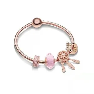Pulsera Pan Family, Superventas, Plata <span class=keywords><strong>S925</strong></span>, Oro Rosa, Regalo para el Día de San Valentín, con Logo, Estilo Versátil - Product Image 2