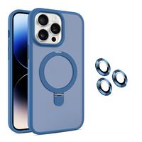 Étui de téléphone en TPU PC avec film de protection pour appareil photo, couleur tendance translucide mate, antichoc, charge sans fil magnétique pour iPhone 16 Pro Max