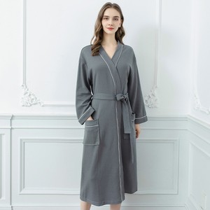 SFY-YH5033 alta qualità luce estiva <span class=keywords><strong>pigiama</strong></span> accappatoio <span class=keywords><strong>lungo</strong></span> in cotone Waffle assorbente accappatoio Casual per la casa di tutti i giorni - Product Image 4