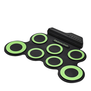 Jouets éducatifs en silicone pour enfants, kit de percussion d'instruments de musique colorés, kit de batterie électronique électrique, pad de <span class=keywords><strong>caisse</strong></span> <span class=keywords><strong>claire</strong></span>, batterie à roulettes - Product Image 2