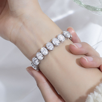 MSB-597 Messi Gems Bracelet tennis en or véritable 14 carats pour femmes, bijoux avec diamants cultivés en laboratoire