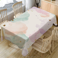 Nappe robuste avec nappe imperméable à l'huile résistant aux taches couverture de table rectangulaire essuyable pour intérieur ou extérieur
