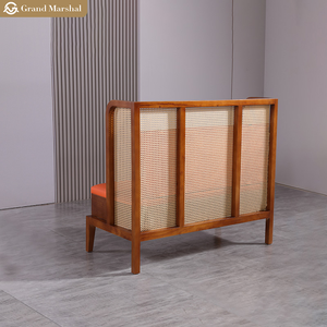 Luxury Rattan Screen Wall Wood Booth Sofa <b>Table</b> and Chair Set Commercial Furniture Customized Restaurant Sofa Seat - Product Image 4