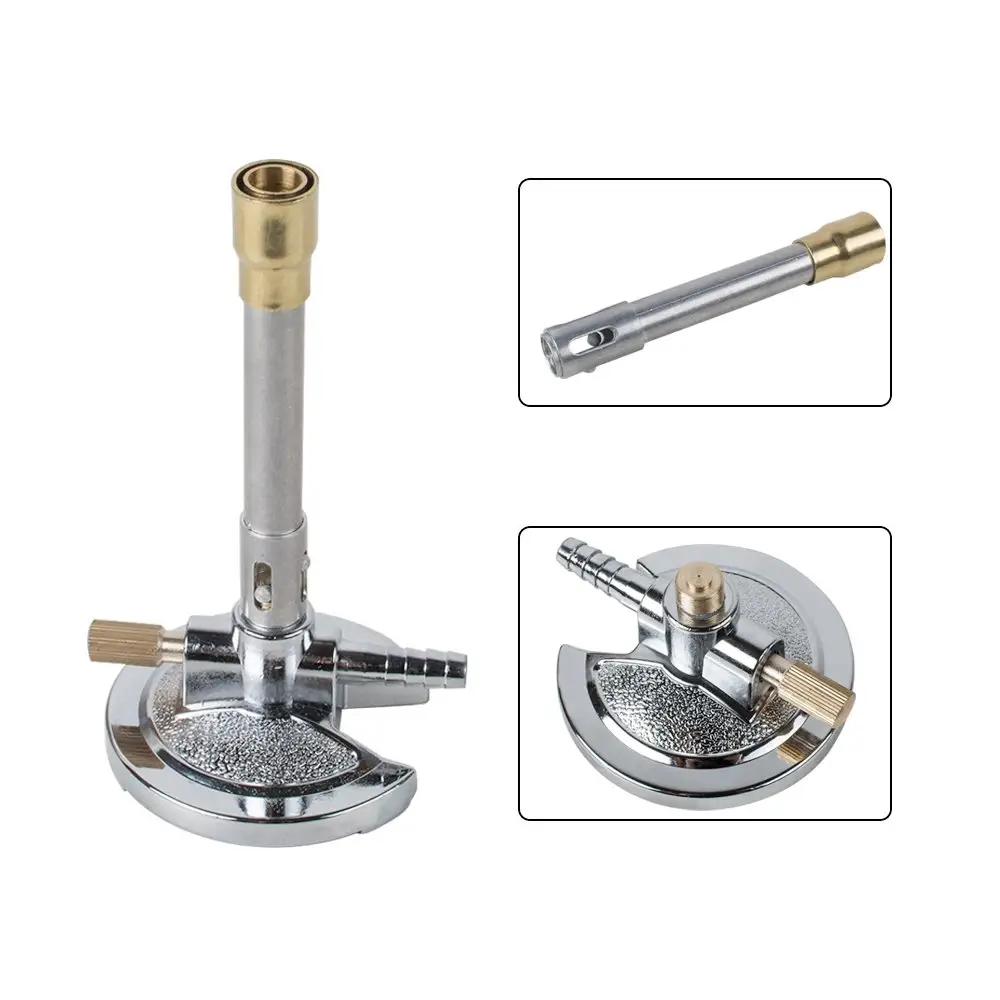 Gelsonlab HSG-093 Laboratory Bunsen Burner with Flame Stabilizer and Air Vent Adjustment