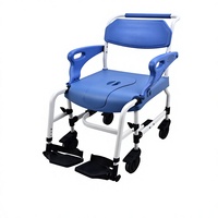 Siège de toilette pour personnes âgées de qualité export, roulettes silencieuses, repose-pieds pliable, tabouret de douche, chaise de bain pour femmes enceintes