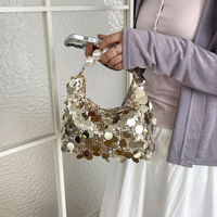 Sacs à main élégants pour femmes avec paillettes, poignée en perles, pochette de soirée portable, sac à main scintillant pour femme