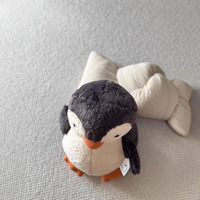 Peluche super douce Pingouin cacahuète 34 cm avec LOGO personnalisé, poupée réconfortante, cadeau d'anniversaire, animal mignon de style zoo, en polyester