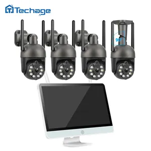 Techage Full Hd 1080P Ptz Cctv Wifi Ip Camera Surveillance Kleurrijke Nacht Vison Cctv Draadloze Nvr Beveiliging Opname Systeem