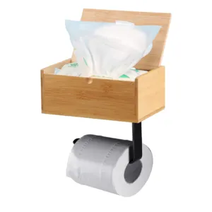 Bamboe Toiletpapier Tissue Organizer Tissue Rolhouder