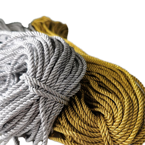 Cordon de macramé métallique 3 mm 3 brins, or et argent, écologique, haute ténacité, 50 m, ethnique, pour la maison, les textiles, les sacs, les chaussures, les vêtements - Product Image 1