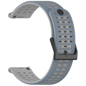 Correa de Silicona para Reloj <span class=keywords><strong>Suunto</strong></span> Nautic S <span class=keywords><strong>Vertical</strong></span> 2/RACE 2 S/Run Smartwatch, Correa Deportiva de Repuesto con Rayas Horizontales de Doble Color - Product Image 4