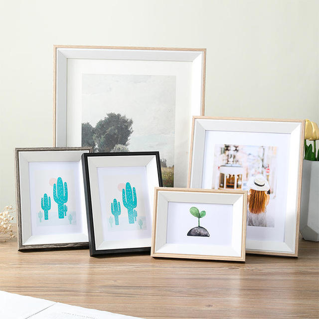 Wholesale Gallery Wall Photo Frame Set Sloped Bevel Edge Mixed Finish Oak Gray Black White Factory Direct Bulk USA Europe