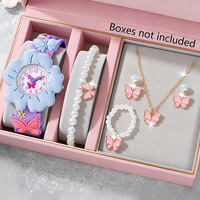 Montre à quartz en silicone pour enfants, motif floral mignon, style médiéval, vente en gros, commerce international, ensemble de montres pour enfants KW020