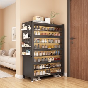 Nhà Máy Giá tủ giày thép cán nguội chống bụi lưu trữ giá với cửa lật lên tủ lưu trữ giày nhiều lớp - Product Image 5