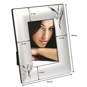 Cadre photo design feuille d'argent 130x180 mm, cadre photo en métal pour décoration intérieure - Product Image 2