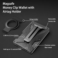 Nouveau design intégré en métal RFID antivol brosse portefeuille fonction téléphone portable porte-carte magnétique