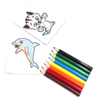 Mini ensemble de crayons de coloriage avec étui en plastique livre de papier de récréation pour livre de coloriage scolaire pour le dessin