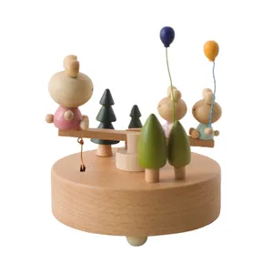 Boîte à musique créative en bois, 1 pièce, pour cadeau d'anniversaire pour enfants