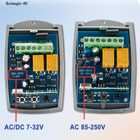 Récepteur de porte de garage à télécommande universelle 2CH 433mhz 7-32V 85-250V Momentané à bascule Verrouillé Code fixe Code roulant Relais