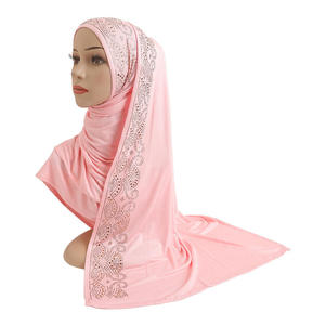 Turbante de Algodón de Alta Calidad, Color Sólido, <span class=keywords><strong>Pañuelo</strong></span> Islámico Árabe Musulmán, <span class=keywords><strong>Pañuelo</strong></span> Instantáneo con Brillo de Diamantes, Turbante de Jersey - Product Image 3