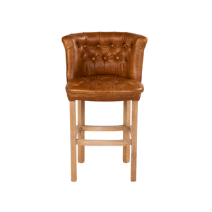 Modern Vintage Leather <b>High</b> <b>Bar</b> <b>Stool</b> Solid Wood Frame for Kitchen Home <b>Bar</b> Hotel Dining Outdoor Bedroom - Product Image 6