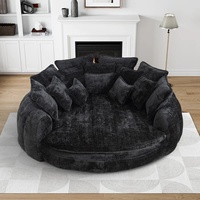 Canapé-lit rond surdimensionné en chenille, grand canapé de détente pour salon, meuble d'appoint moderne