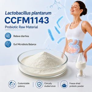 Poudre de probiotiques lyophilisée Lactobacillus Plantarum CCFM1143 cliniquement étudiée pour le soulagement de la <span class=keywords><strong>diarrhée</strong></span> et l'équilibre de la microbiote <span class=keywords><strong>intestinale</strong></span> - Product Image 1