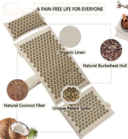 Ensemble de tapis d'acupression et d'oreillers en lin naturel écologique et fibre de noix de coco soulage le stress et la tension avec sac de transport, ensemble Pro complet du corps