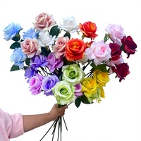 Grands tiges de fleurs artificielles en soie, fausses roses pour la décoration des allées de cérémonie de mariage, fleurs artificielles pour hôtels et maisons