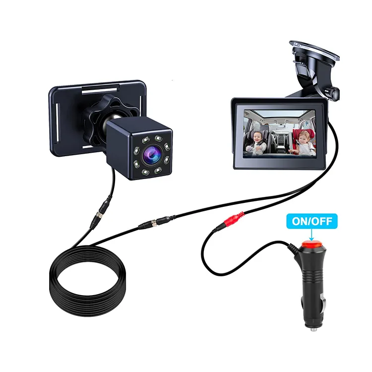 Детское автомобильное зеркало 5 "AHD 1080P ИК ночного видения с принтом «машинка» для маленьких монитор для безопасности Задняя накладка на заднюю для малышей с принтом «машинка» для маленьких камеры