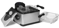 Friteuse électrique en acier inoxydable 6L pour poulet, 2000W, homologation ETL