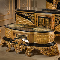Mobilier de bureau chinois Ensemble de canapés de bureau en cuir classique Mobilier de bureau turc Canapé en bois sculpté et cuir