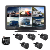 AHD1080p 5ch 6ch Split Mode 10 pouces LCD couleur moniteur de voiture avec enregistrement en boucle pare-soleil pour camion de bus 24v
