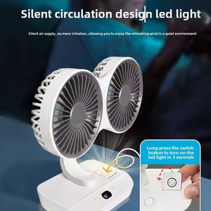 Ventilateur oscillant de bureau portable rechargeable 2026 avec batterie 2000 mAh, double tête 360 degrés, alimentation par batterie pour la maison – Idéal pour l'été - Product Image 6