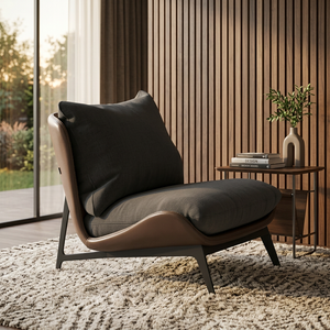 Fauteuil inclinable <span class=keywords><strong>Mousse</strong></span> - Design moderne, structure métallique, mobilier extensible <span class=keywords><strong>pour</strong></span> appartement, hôtel, salon et chambre - Product Image 2