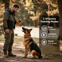 Collier de dressage pour chien rechargeable : étanche IPX7, portée 3300 pieds, bip, vibration, choc, anti-aboiement, IA intelligente