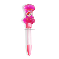 Fabricant de stylos liquides personnalisés, stylo acrylique rempli de liquide avec un dauphin rotatif, stylo à bille fantaisie OEM