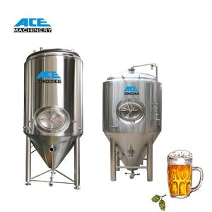 Aço inoxidável 200L 500L 1000L 2000L covinha jaqueta fermentador brilhante tanque cervejaria cerveja fermentação tanque