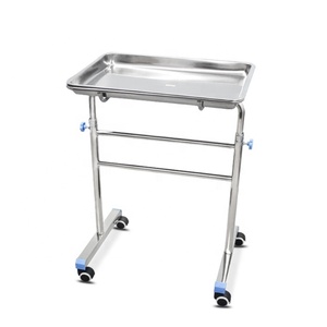 TRO-KF2021 Chariot à instruments Mayo médical en acier inoxydable à double tige réglable en hauteur Table Mayo - Product Image 2