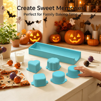 Kit de fabrication de cake pops, 5 formes, plateau et emporte-pièces en plastique, outil de pâtisserie d'Halloween pour desserts de fête, vente en gros