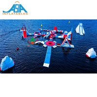 Plateforme de sport aquatique flottant pour l'été, parc aquatique gonflable, équipement de glissière d'eau pour les événements d'équipe