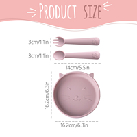 Assiette en silicone sans Bpa à aspiration non toxique en forme d'animal de chat en vente en gros